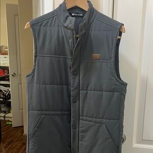 Travis Mathew Men's Gray Quilted Vest